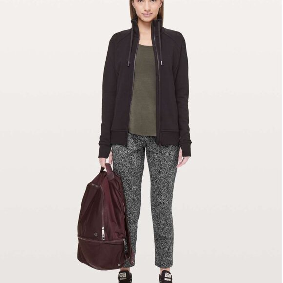 Lululemon On The Fly Pant *28" Feathered Jacquard Black White / Black - Picture 4 of 10